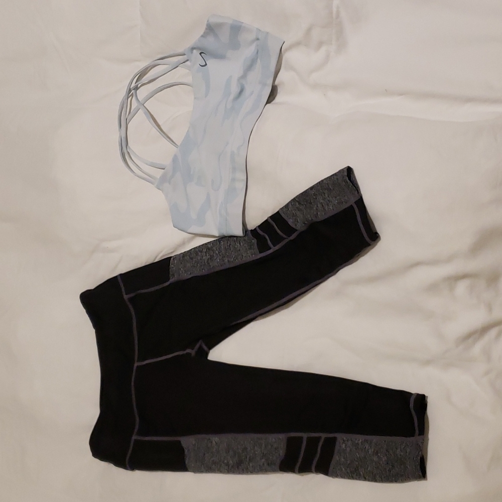 Never worn TLF sports bra (+cropped yoga pants)